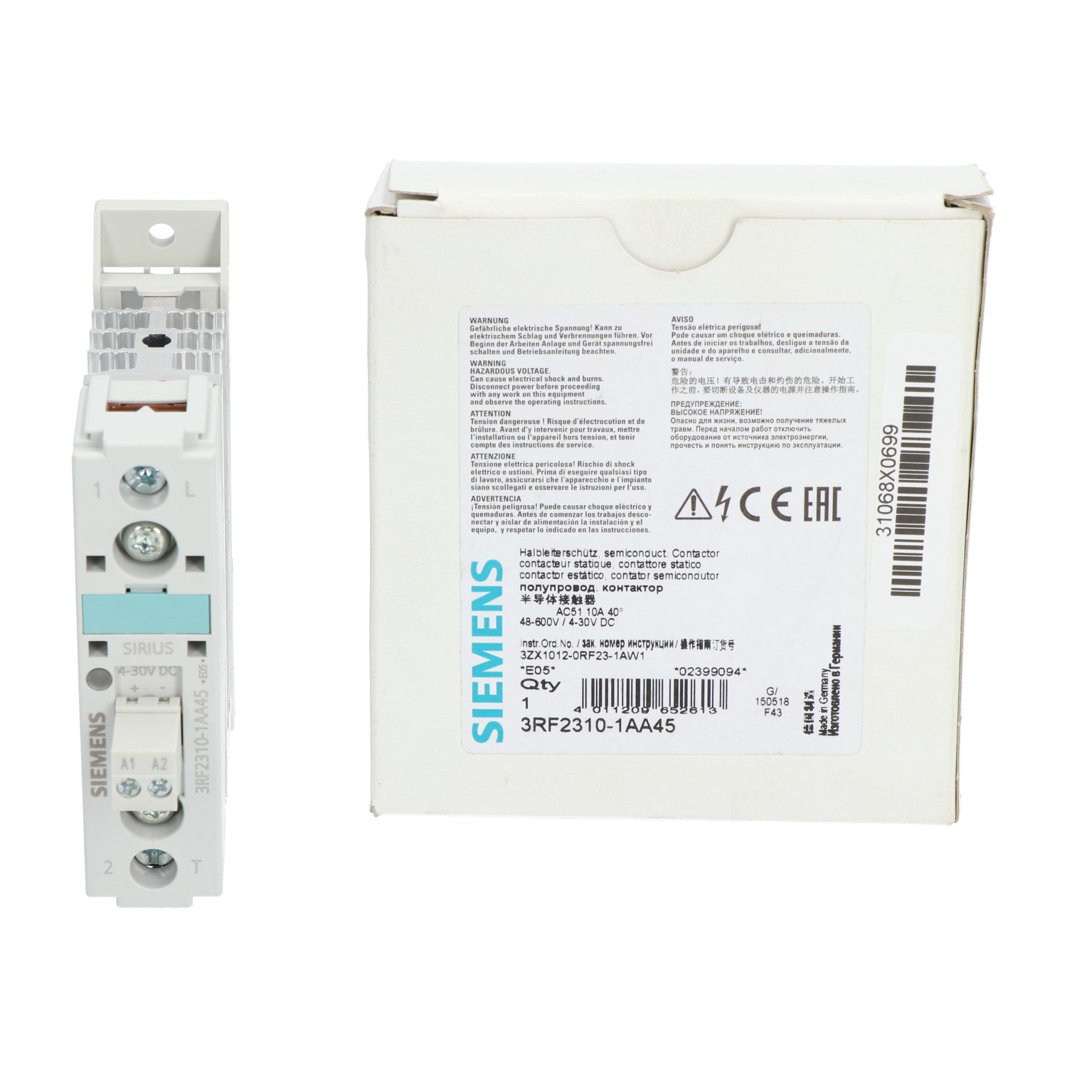 Siemens 3RF2310-1AA45 Solid State Contactor 1 Phase New NFP