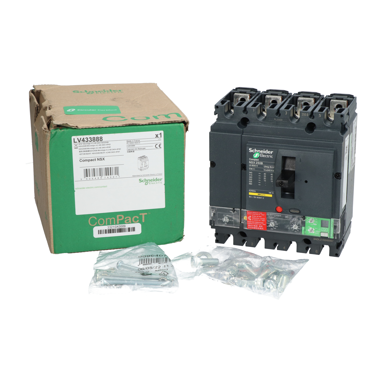 Schneider Electric LV433888 NSX250B Circuit Breaker 4P New NFP