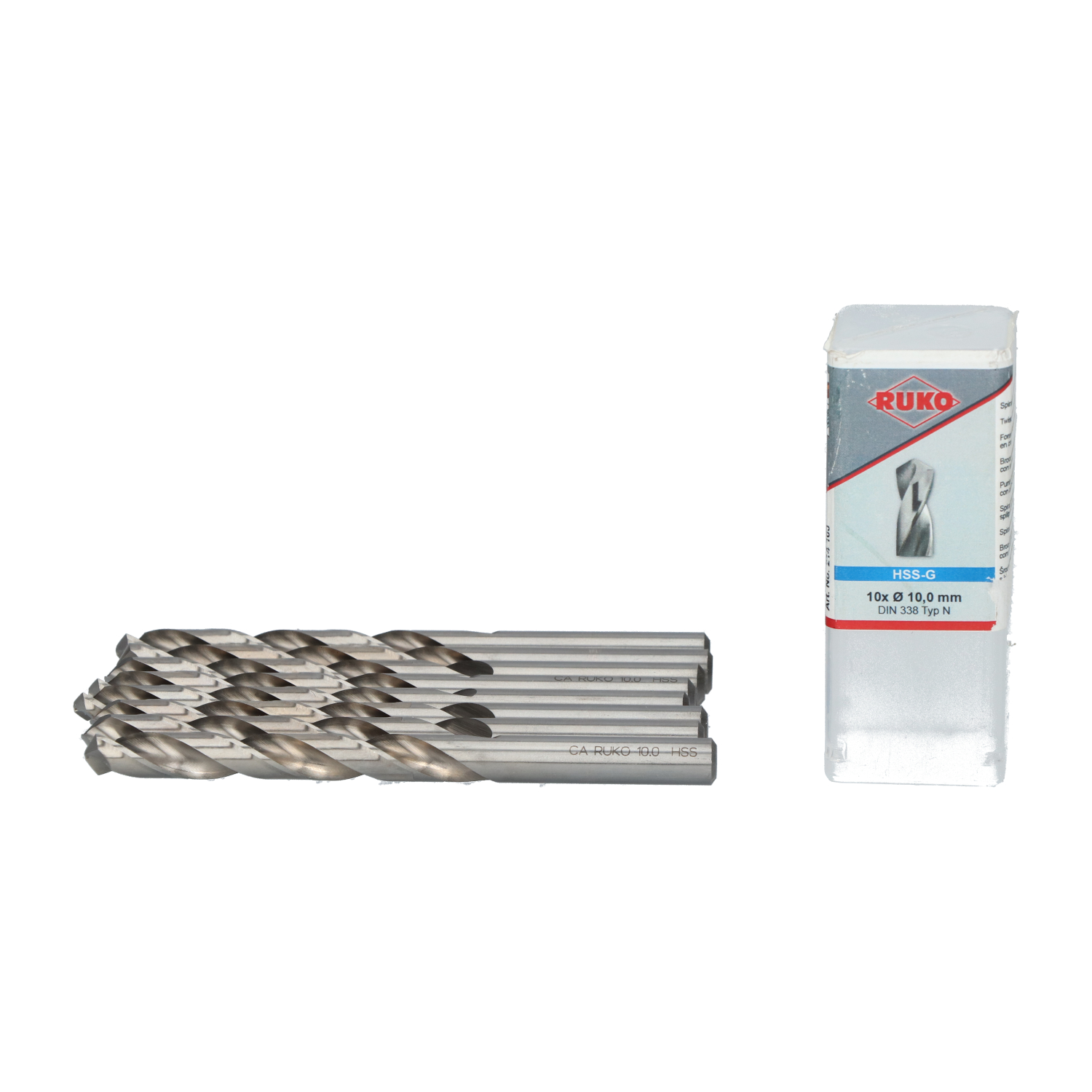 Ruko 214100 Twist Drill DIN 338 Type N, HSS-G New NFP (8pcs)