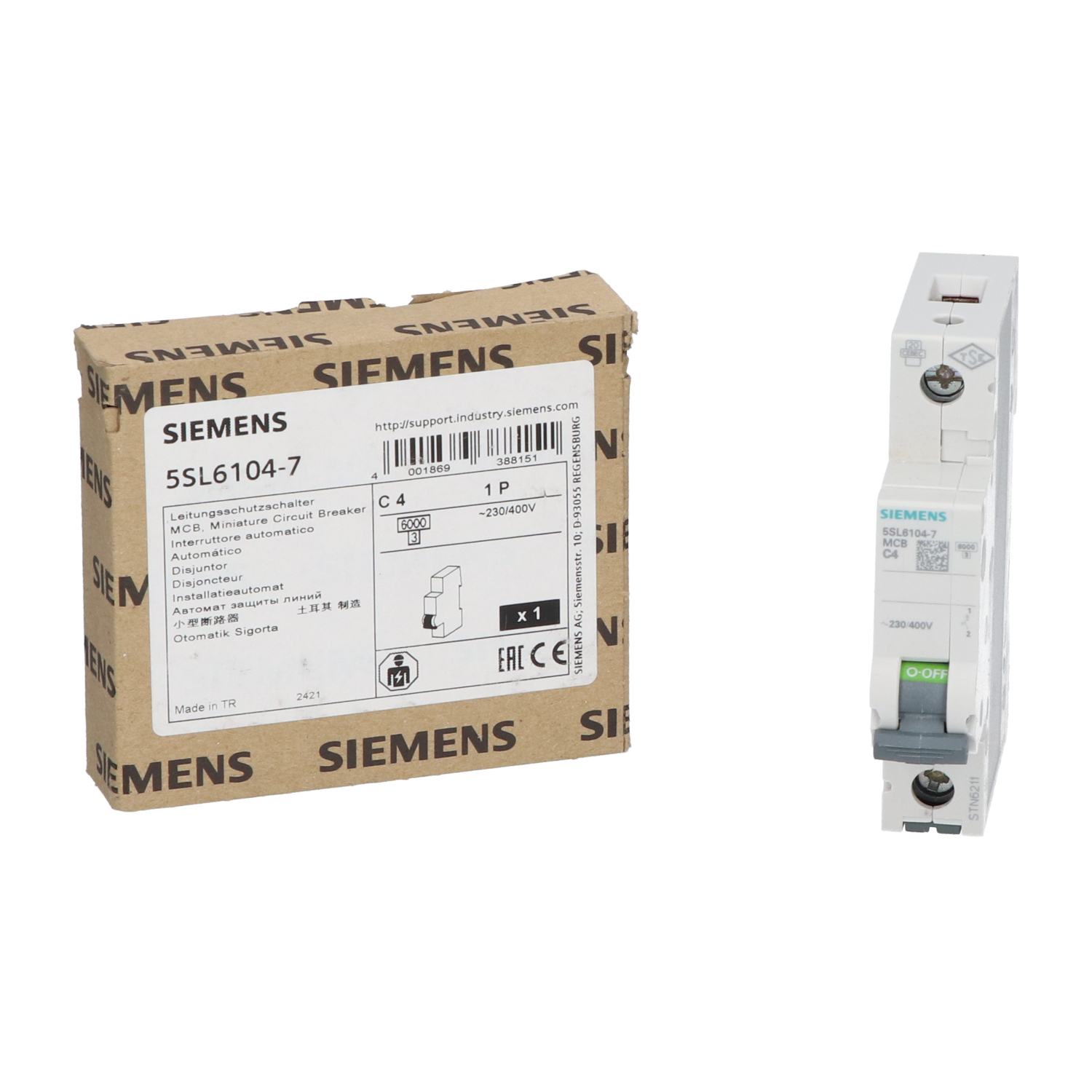 Siemens 5SL6104-7 Miniature Circuit Breaker NEW NFP