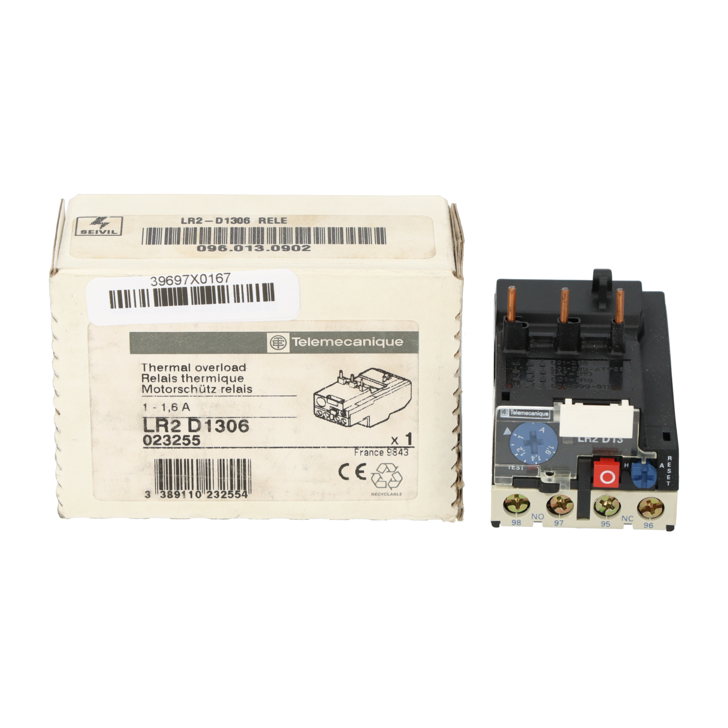 Telemecanique LR2D1306 Thermal Overload Relay For Motor New NFP