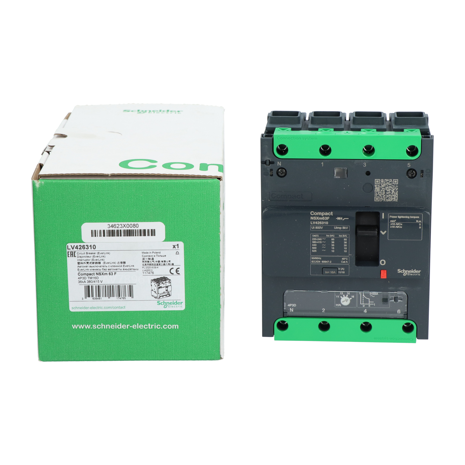 Schneider Electric LV426310 ComPact NSXm 4P Circuit Breaker New NFP