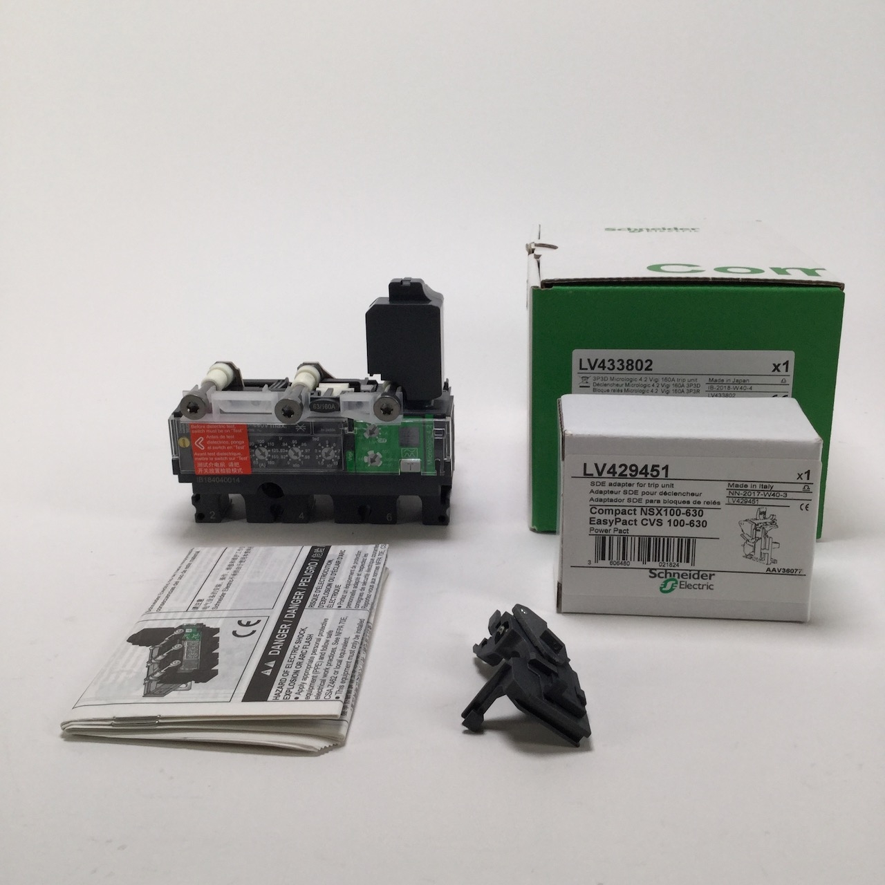 Schneider Electric LV433802 3P3D Micrologic 4.2 Vigi 160A trip unit New NFP