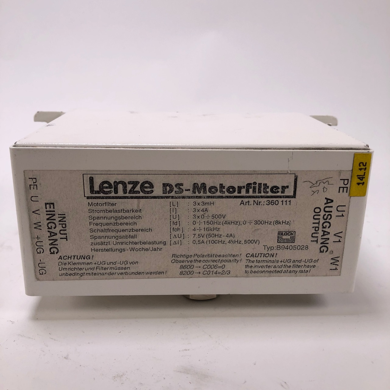 Lenze 360111 DS-Motorfilter 7,5V 0,5A New NFP