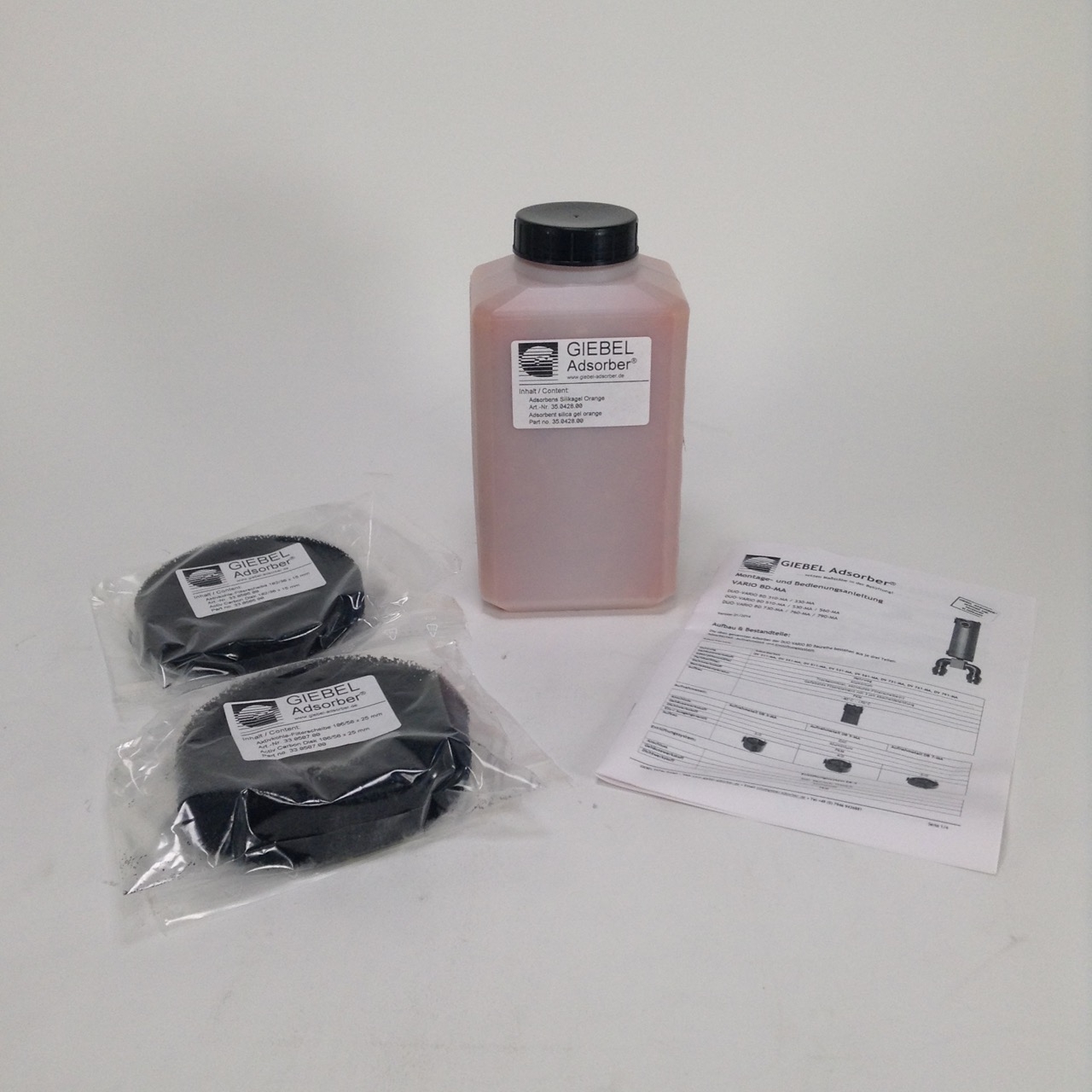Giebel Absorber 312-SA Abdsorbens silikagel + aktivkohle filterscheibe New NMP