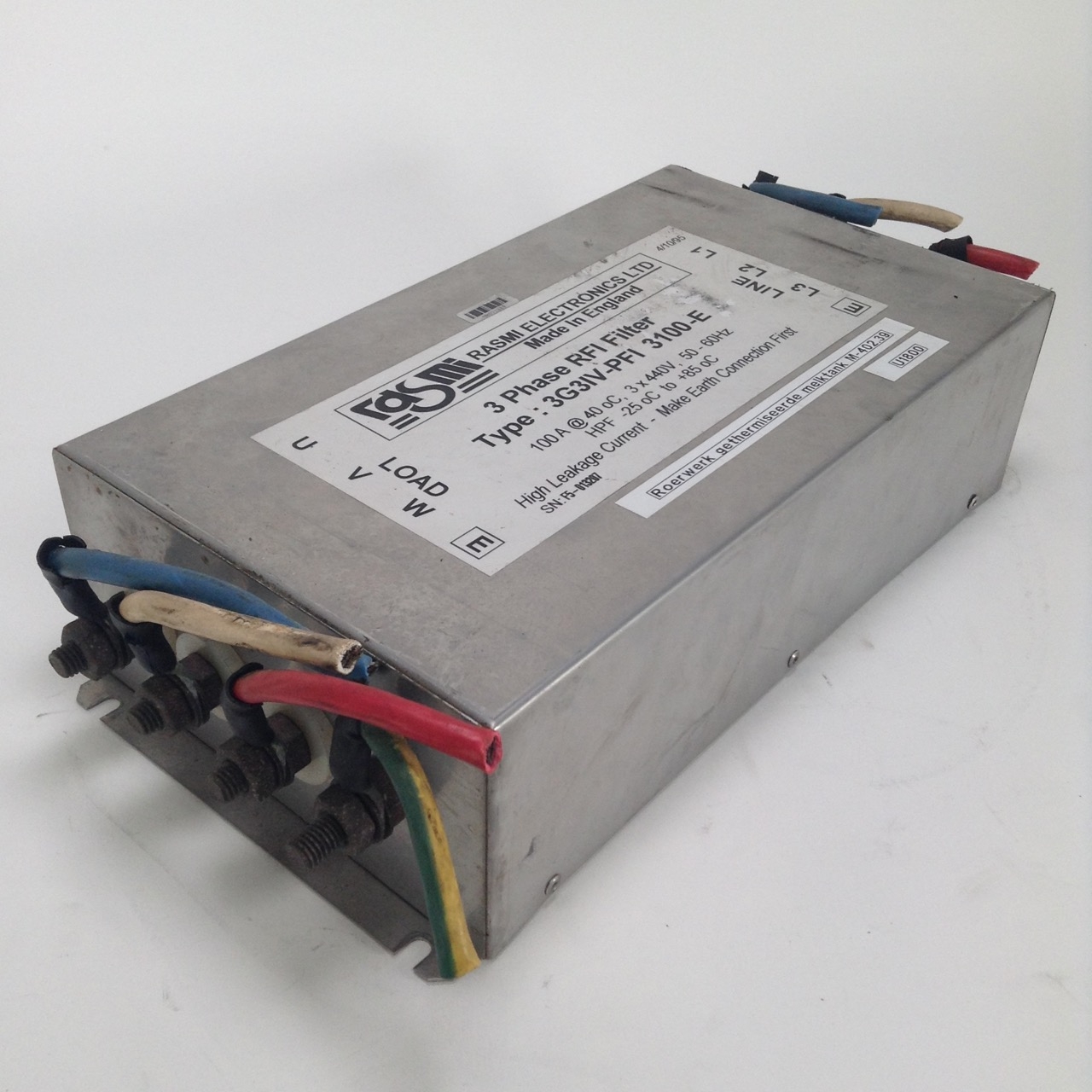 Rasmi 3G3IV-PFI3100-E 3 phase RFI filter 100A Used UMP