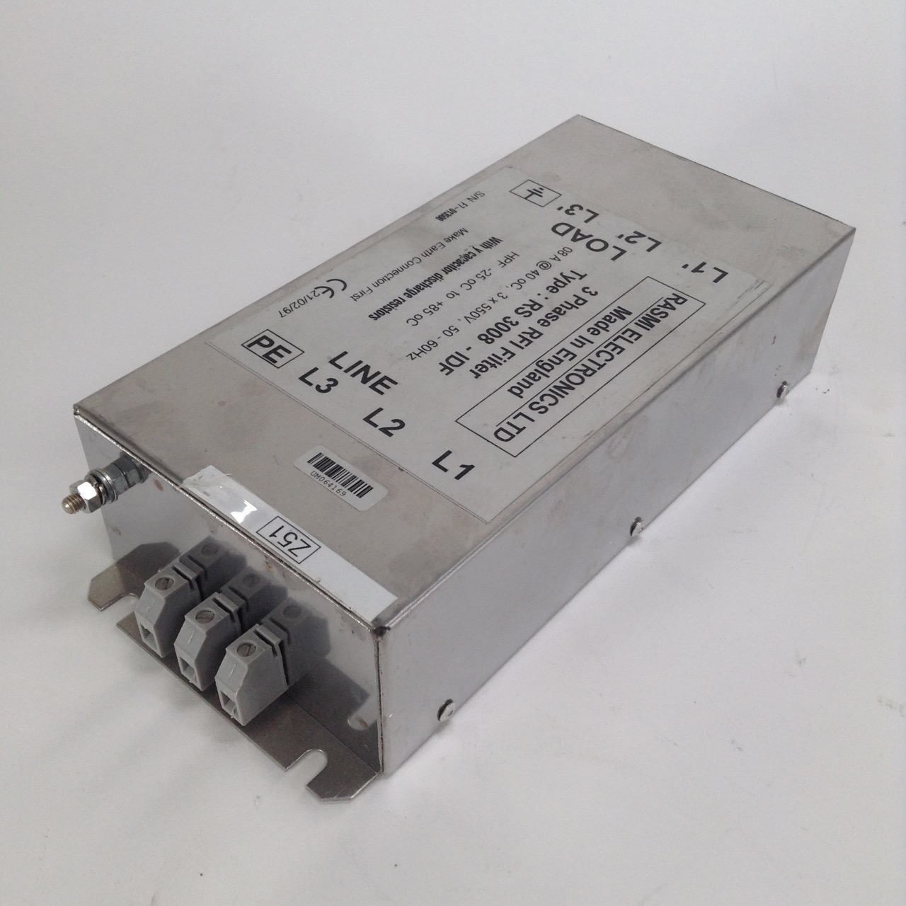 Rasmi RS3008-IDF 3 phase RFI filter 8A Used UMP