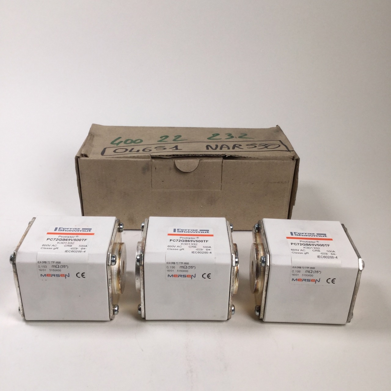 Mersen PC72GB69V500TF Protistor fuse link USED UFP (3pieces)