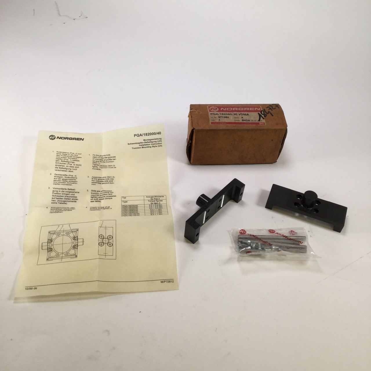 Norgren PQA/182080/40/VDMA hinge for pneumatic cylinder 80mm bore New NFP