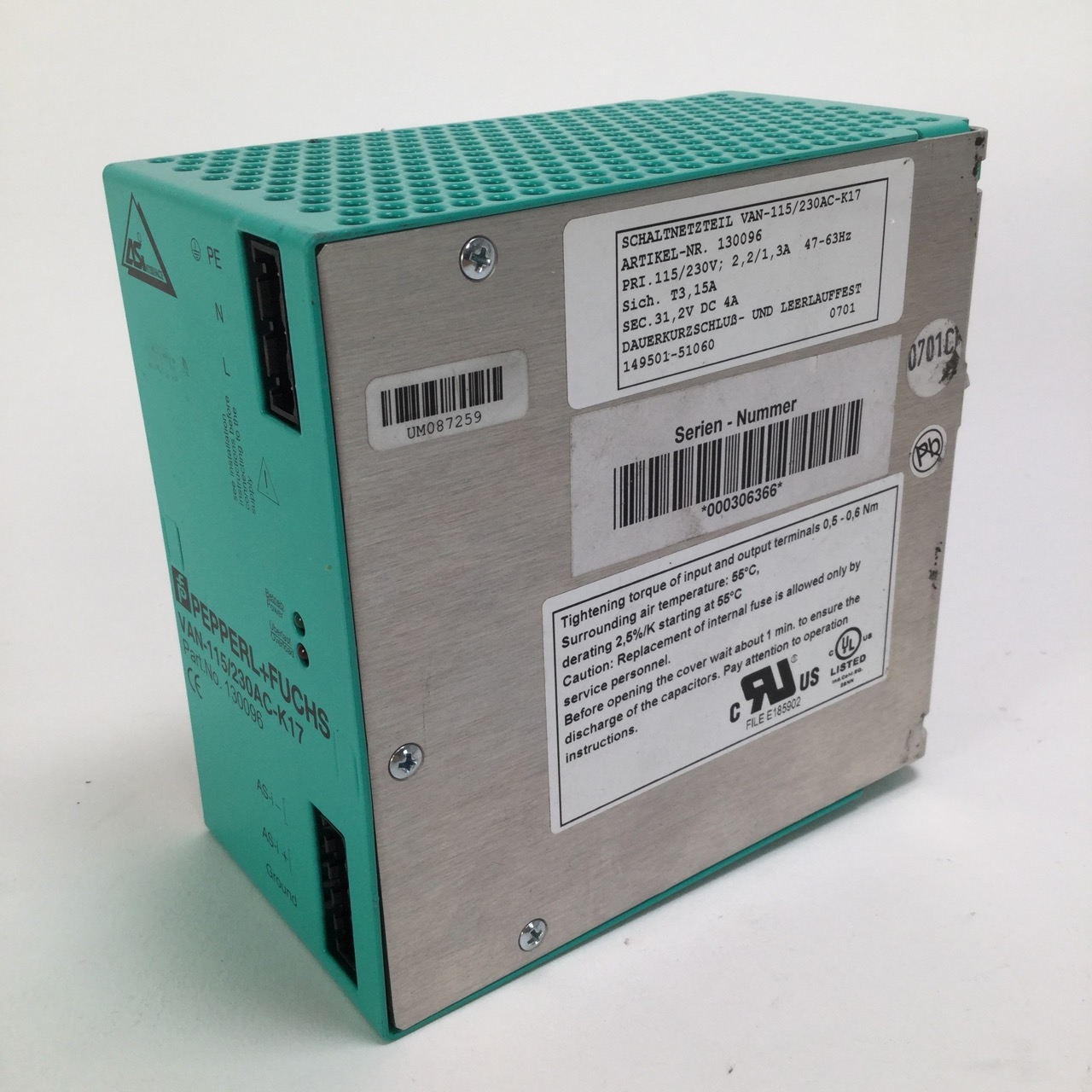 Pepperl+Fuchs VAN-115/230AC-K17 netzteil power supply 130096 Used UMP