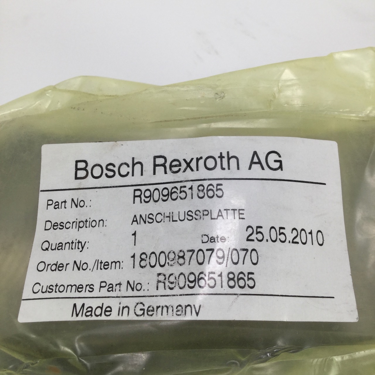 Rexroth R909651865 Connection Plate Anschlussplatte New NFP Sealed