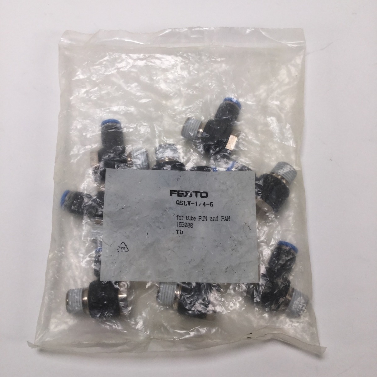 Festo QSLV-1/4-6 10 pieces Push in Fitting New NFP Sealed