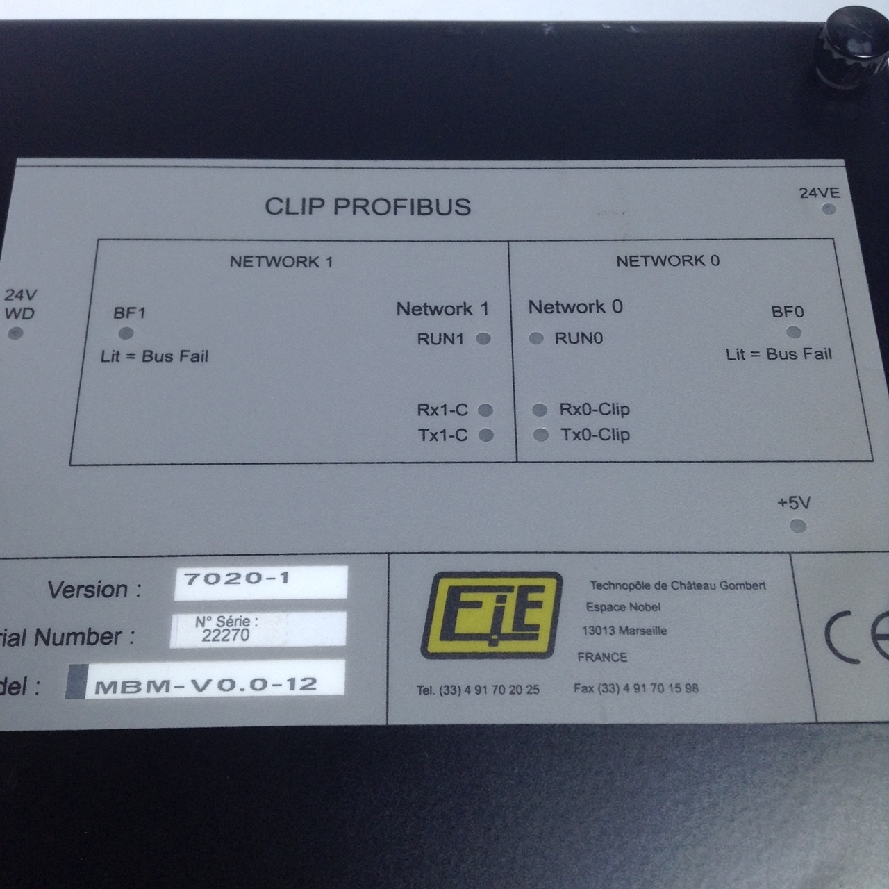Eie ELECTRONICS LO 7020-1 MBM-V0.0-12 Control Panel UMP