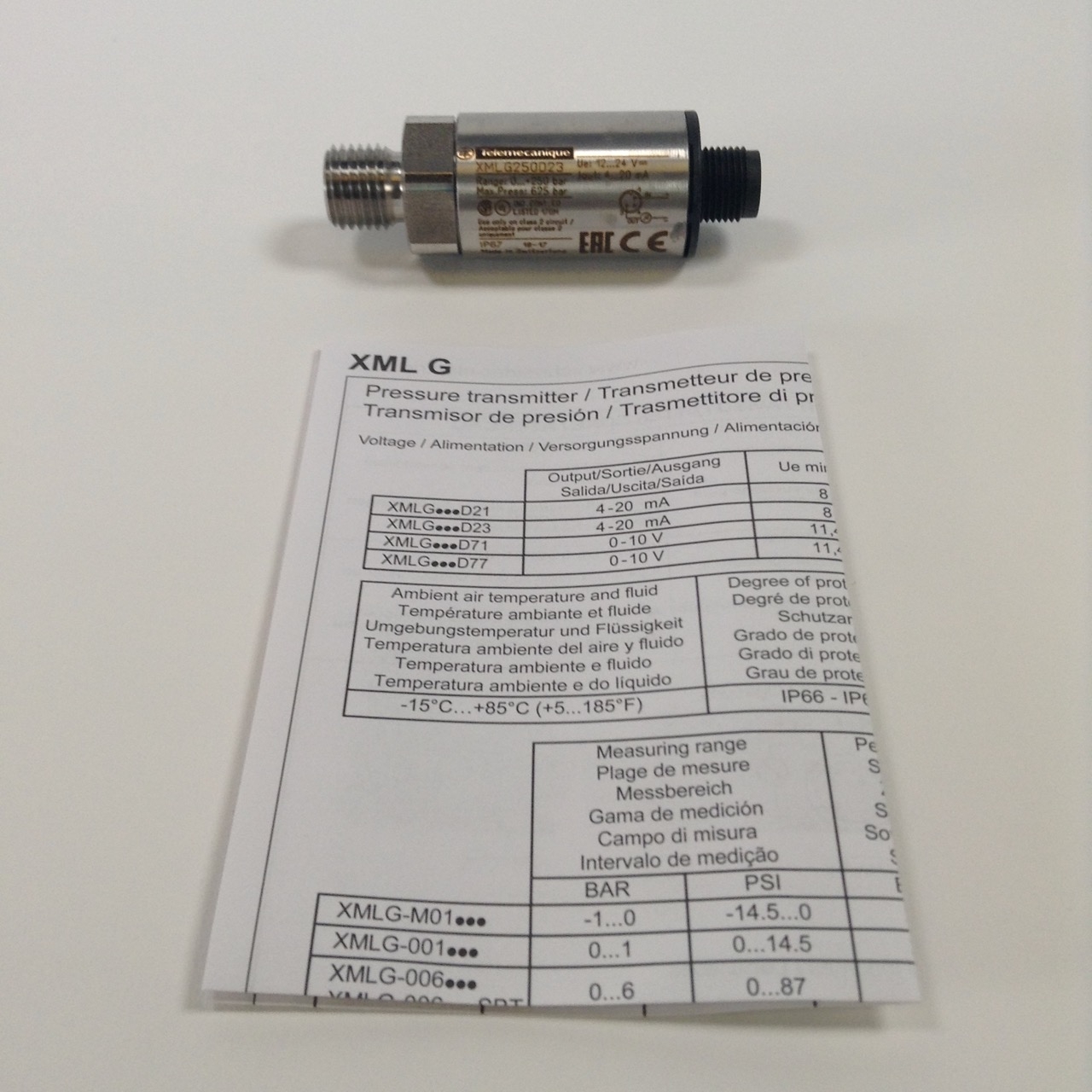Telemecanique XMLG250D23 Pressure sensor XMLG Pressure transmitter New NFP