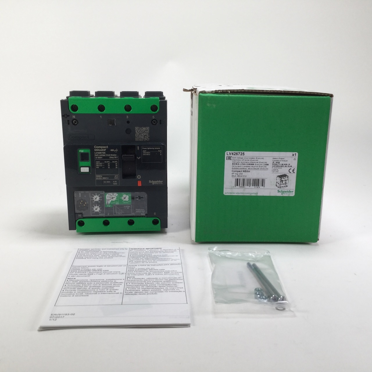Schneider Electric LV426725 Earth Leakage circuit breaker Compact NSXm New NFP
