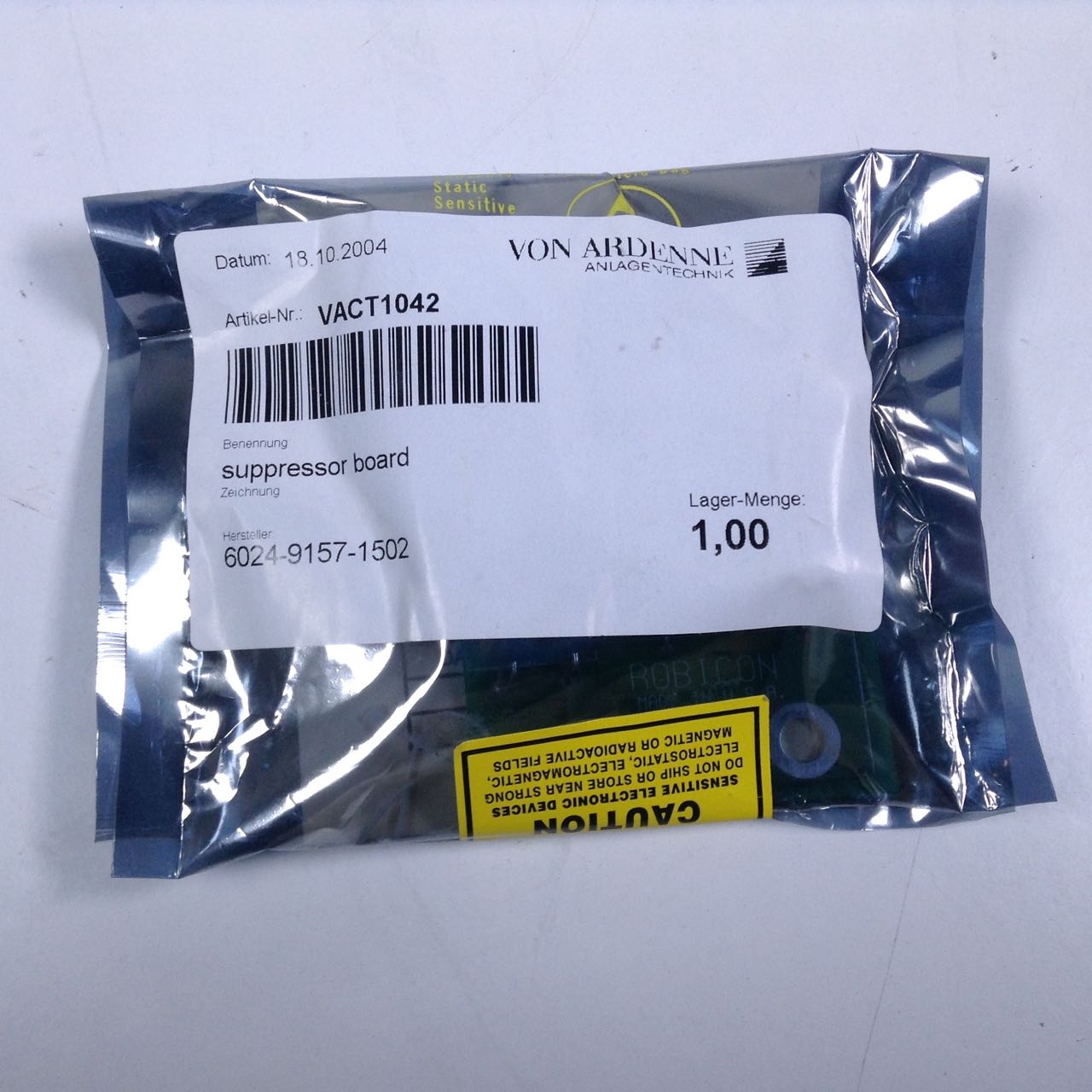 Robicon VACT1042 Suppressor Board - BOC 269025.00 - NFP