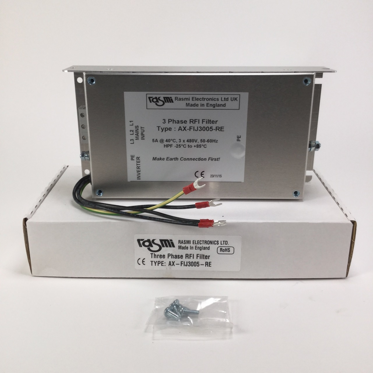 Rasmi Electronics Ltd AX-FIJ3005-RE 3 Phase RFI Filter 5A New NFP