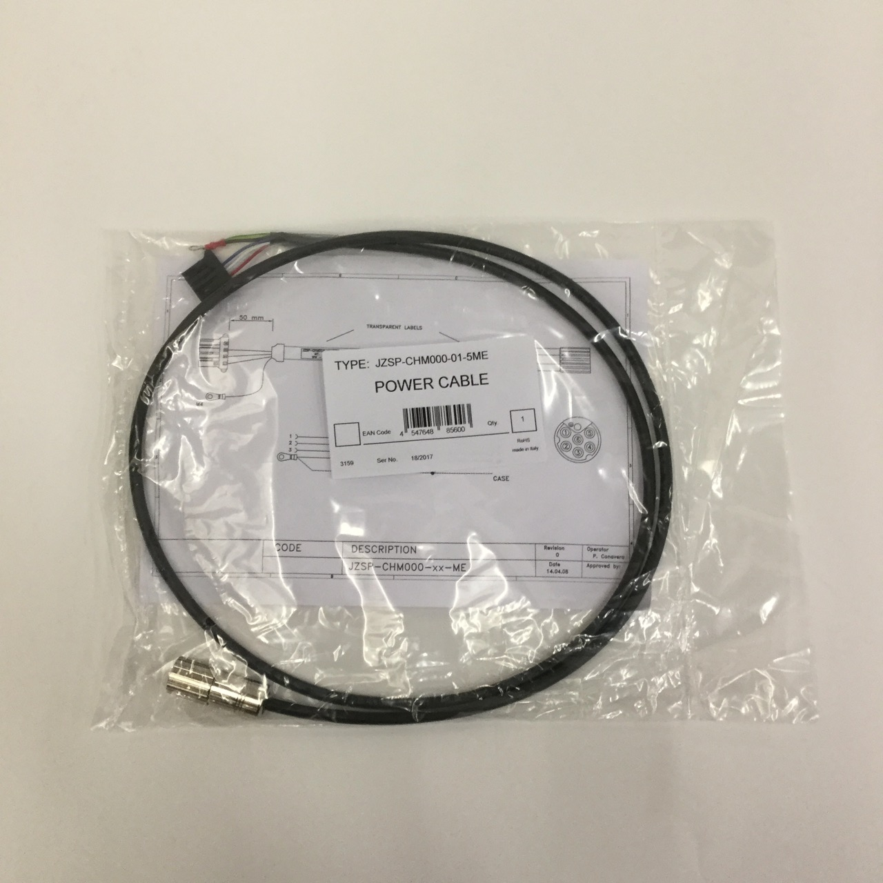 Omron JZSP-CHM000-01-5ME Power Cable New NFP Sealed