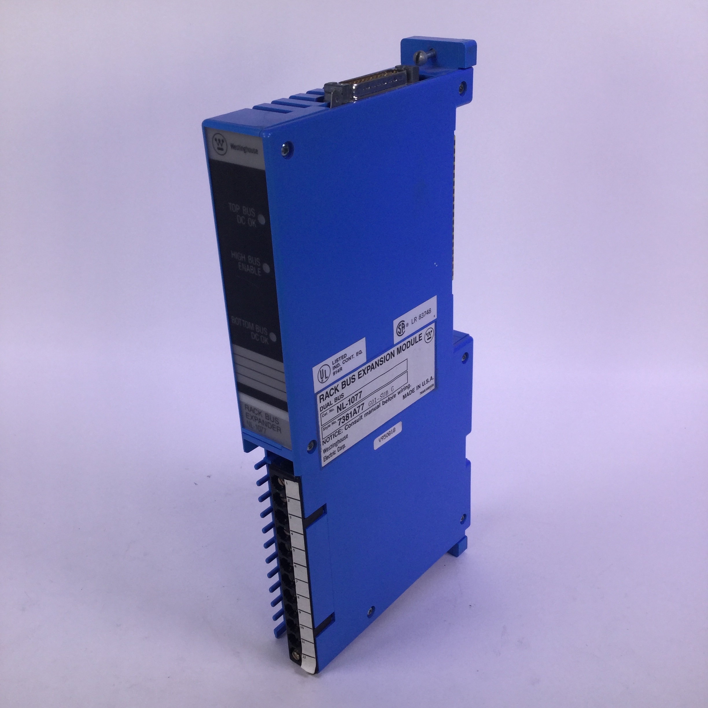 Westinghouse NL-1077 Rack bus expansion module dual bus UMP