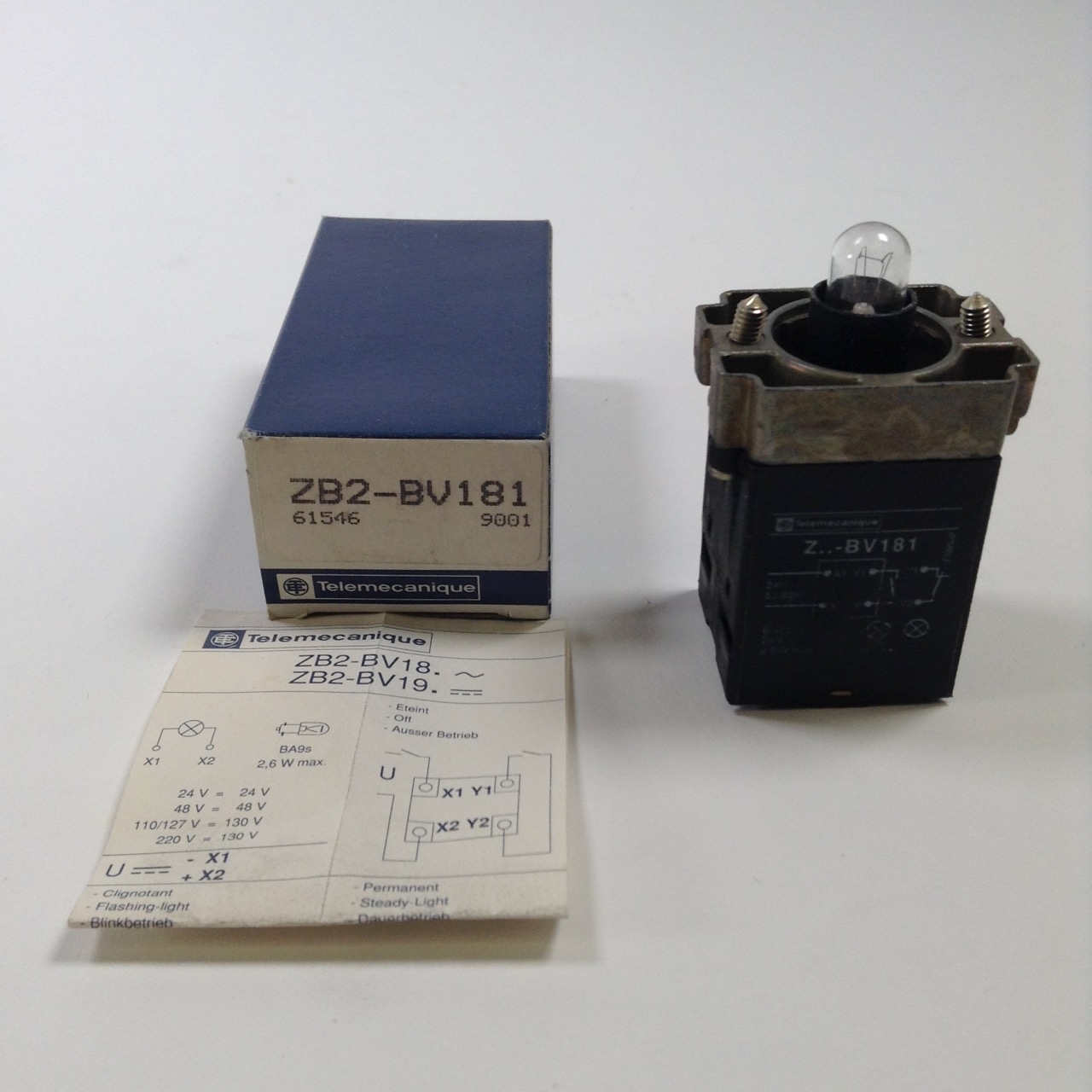 Telemecanique ZB2-BV181 pilot light body New NFP