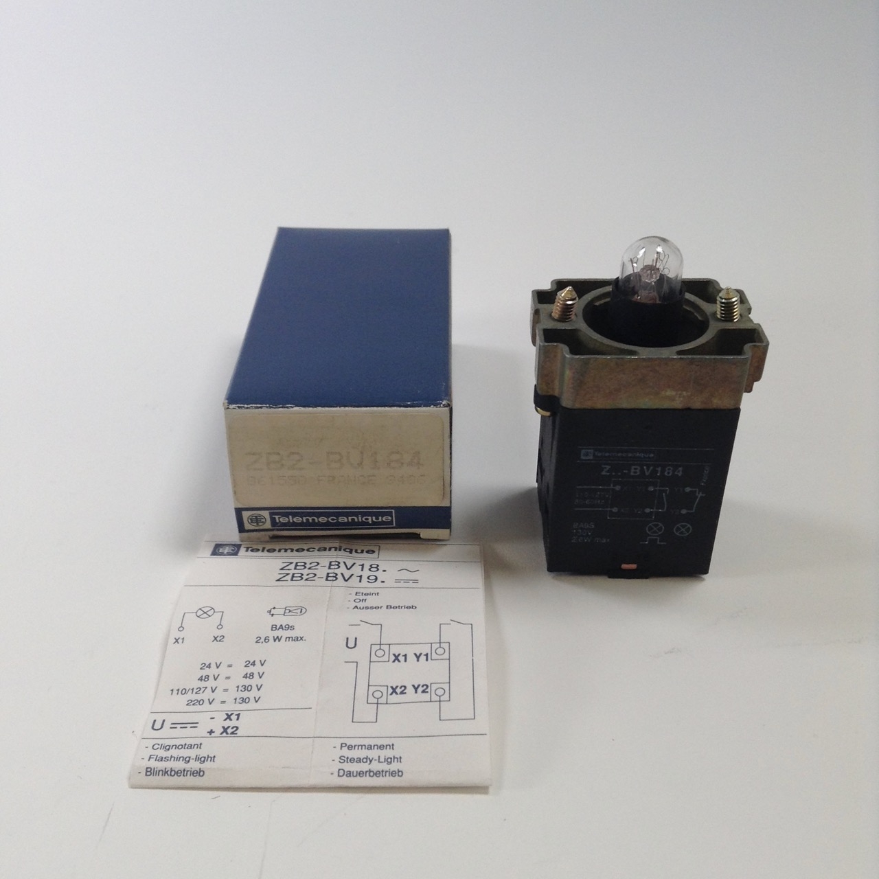 Telemecanique ZB2-BV184 Flashing Base 110-127V New NFP