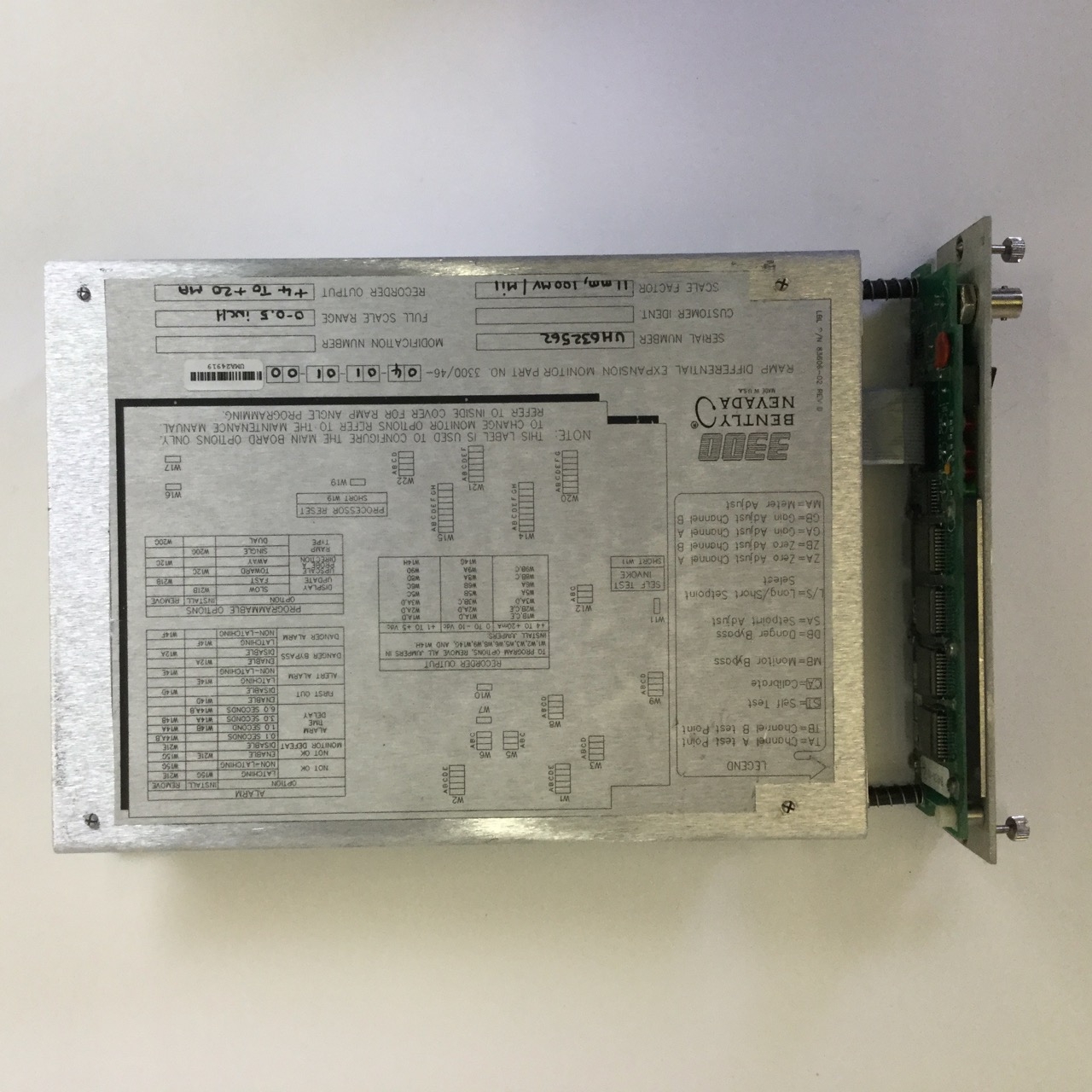 Bently Nevada 3300/46 -04-01-01-00 Differential Expansion Monitor Used UMP