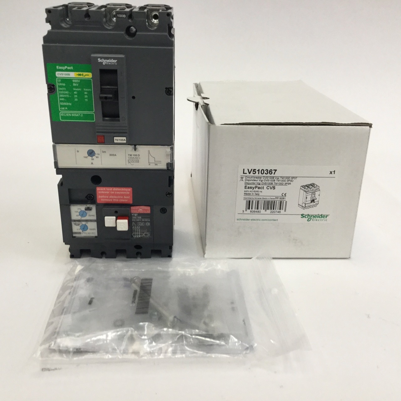Schneider Electric LV510367 Circuit breaker EasyPact Vigi CVS100B New NFP