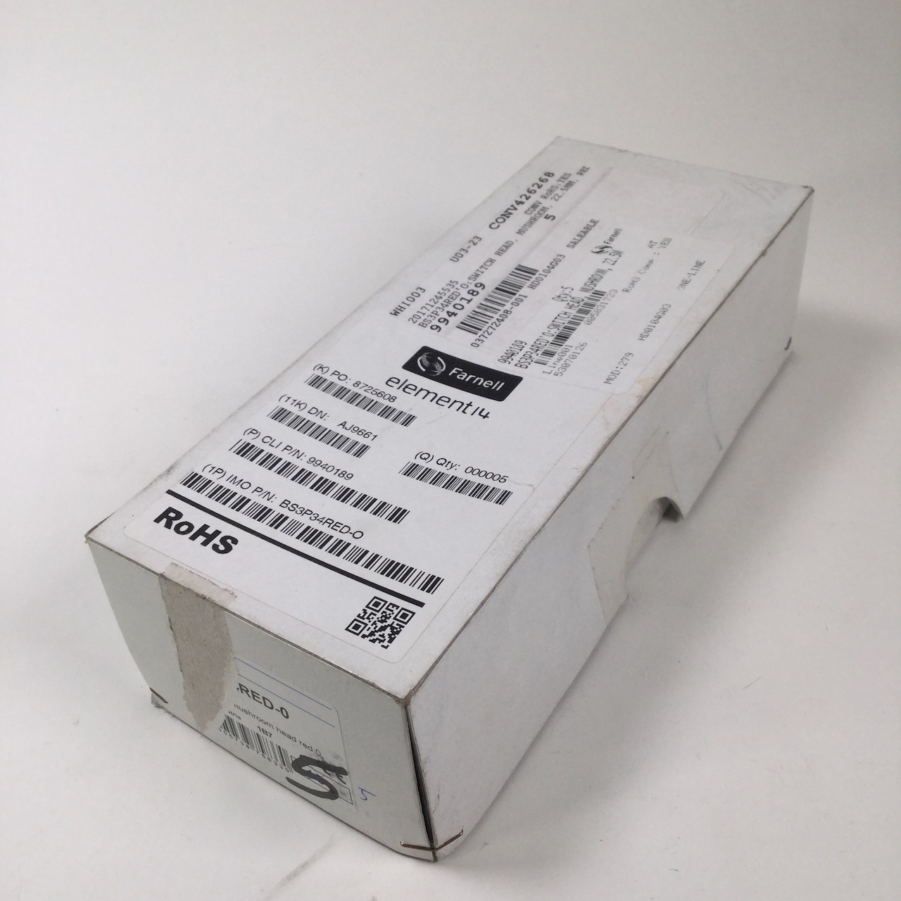 Farnell BS3P34RED-O switch head New NFP (5pieces)