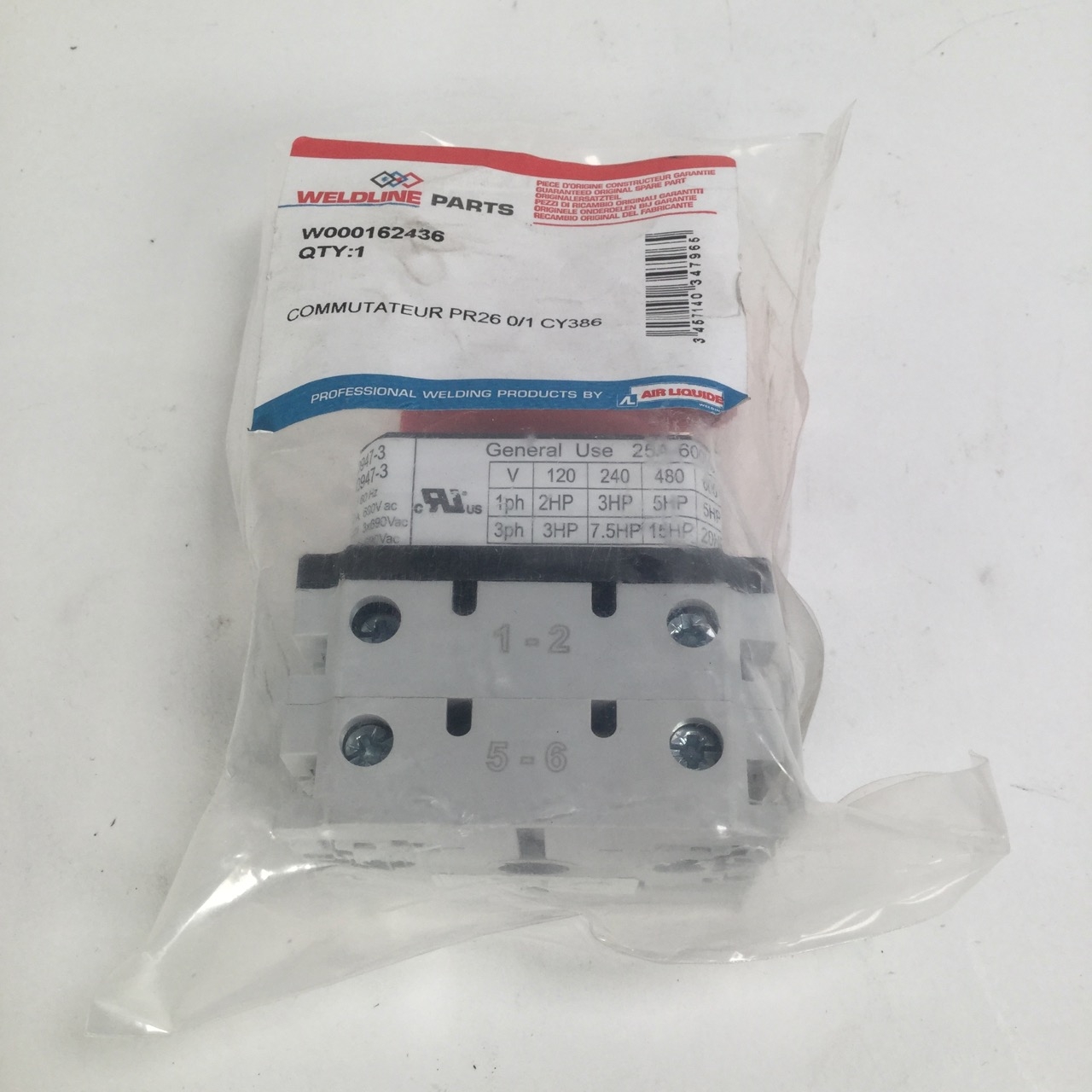 Weldline PR26 Commutateur W000162436 PR26 0/1 CY386 NFP