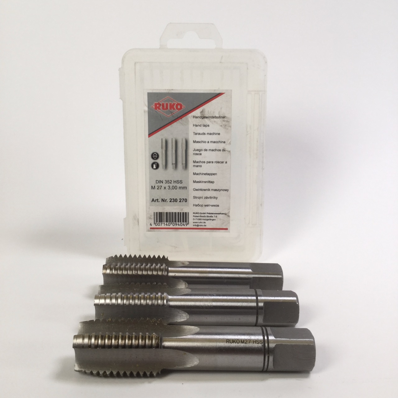 Ruko 230270 Hand Taps Handgewindebohrer 27 x 3,00 mm New NFP