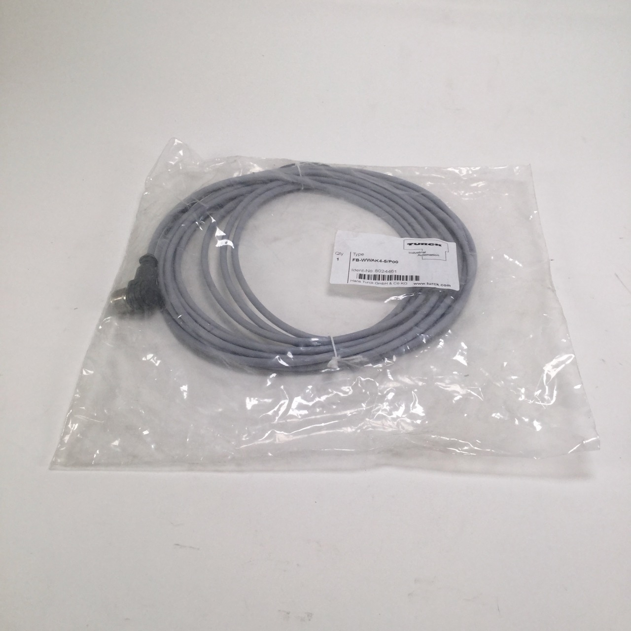 Turck FB-WWAK4-5/P00 Round Connector Female 5M M12 New NFP Sealed