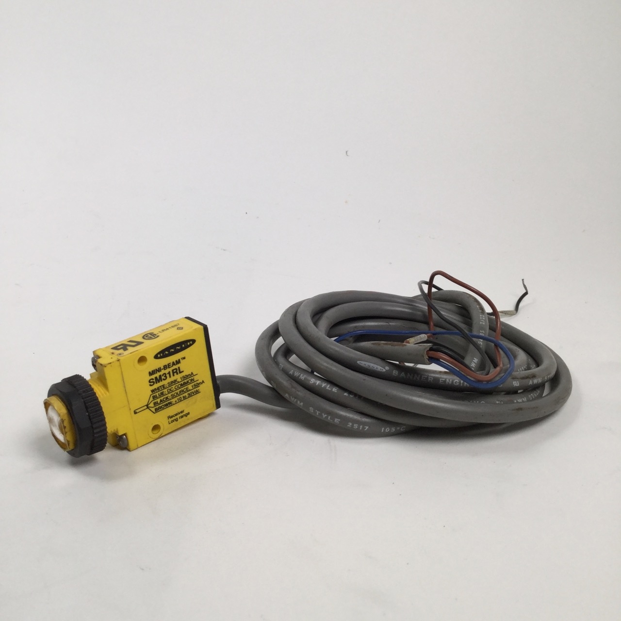Banner SM31RL Mini Beam Photoelectric Sensor Receiver Long Range 150mA Used UMP