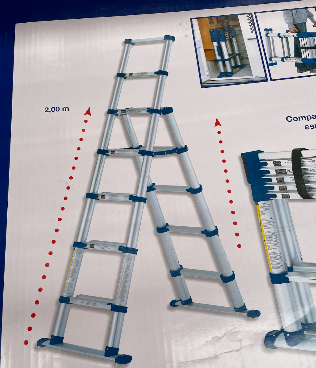 Xtenso 0094/625 Extendable adjustable folding Ladder multi height 2m max New NFP